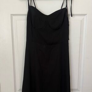 Commense Black Tie-up strap Maxi Dress